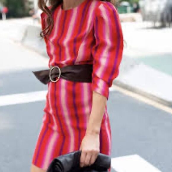 NWT Something Navy red goji bold striped dress size small - Picture 4 of 15